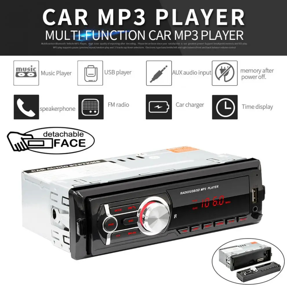 Универсальная Автомобильная Мультимедийная система с Bluetooth 4x60 Вт 12 В 4 канала 1 Din