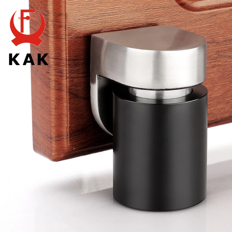 

KAK 304 Solid Stainless Steel Door Stop Heavy Door Retainer Cylindrical Floating Magnetic Door Stopper Furniture Door Hardware