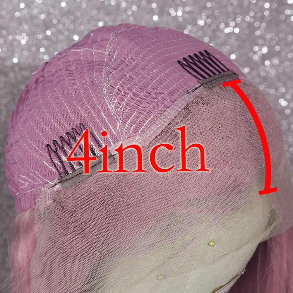 COLODO Wavy Pink Human Hair Wig 3 Tones Ombre Lace Front Wig With Baby Hair Remy Brazilian Transparent Lace Wigs For Black Women