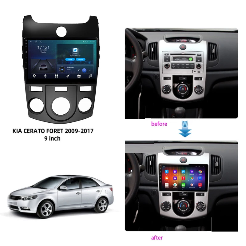 justnavi black android 10 0 car radio video player for kia forte cerato at mt 2008 2009 2010 2011 2012 auto gps stereo navigator free global shipping