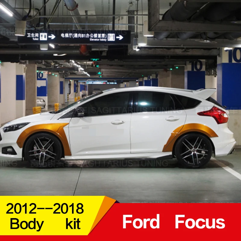 Подходит для Ford Focus, обвес, крыло, хэтчбек ST 2012 13 14 15 16 17 18 лет, Воздухозаборники, вентиляционная крышка, широкий корпус, аксессуары