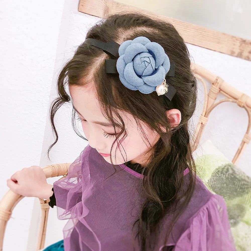 Ободок для волос женский шерстяной с жемчугом модный элегантный обруч бантом и