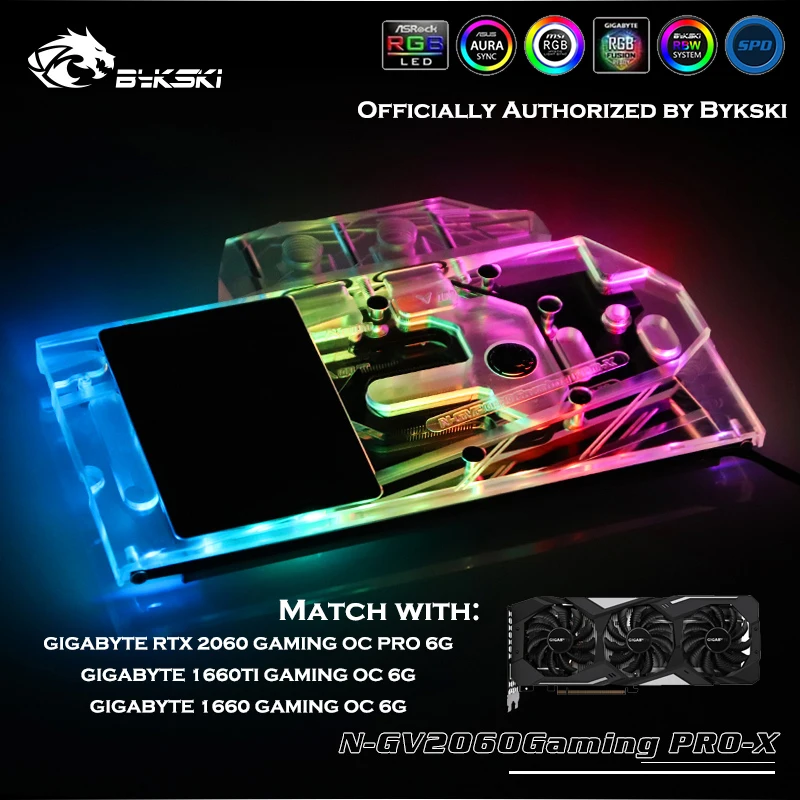 Bykski N-GV2060GamingPRO-X полный GPU водный блок для GIGABYTE RTX 2060 1660TI/1660 игровой OC PRO 6GGraphics Card Cooler