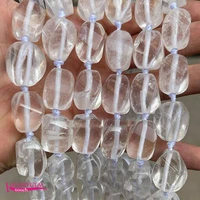 natural white crystal stone spacer loose beads high quality 15x20mm smooth twisted shape diy gem jewelry making a3725