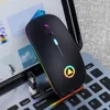 Ultra-thin LED Colorful Lights Rechargeable Mouse Mini Wireless Mute USB Optical Ergonomic Gaming Mouse Notebook Computer Mouse 2
