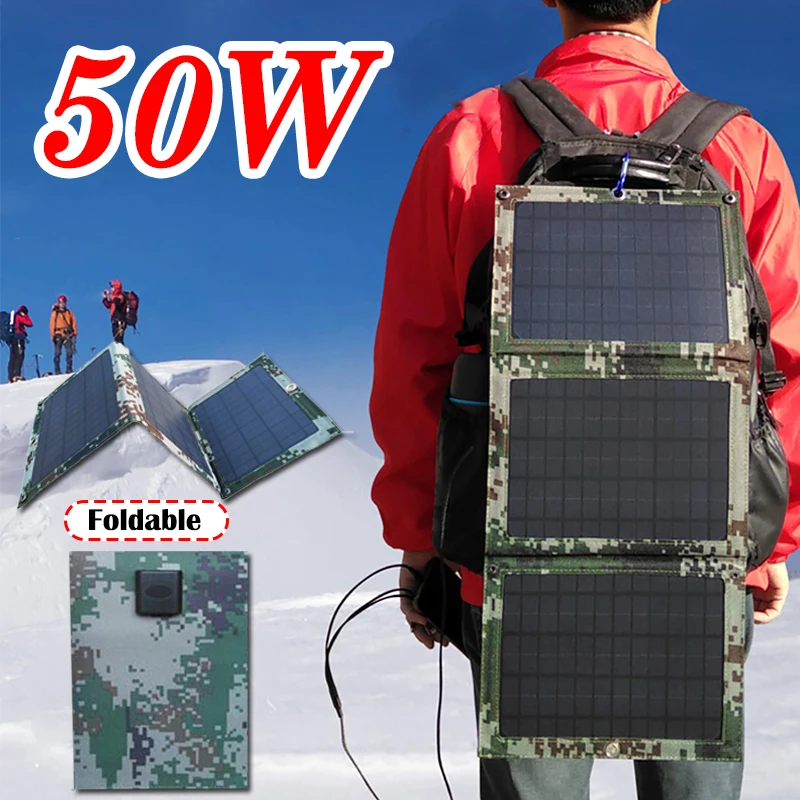 

Солнечная панель 4 в 1, 50 Вт, 2 USB-порта