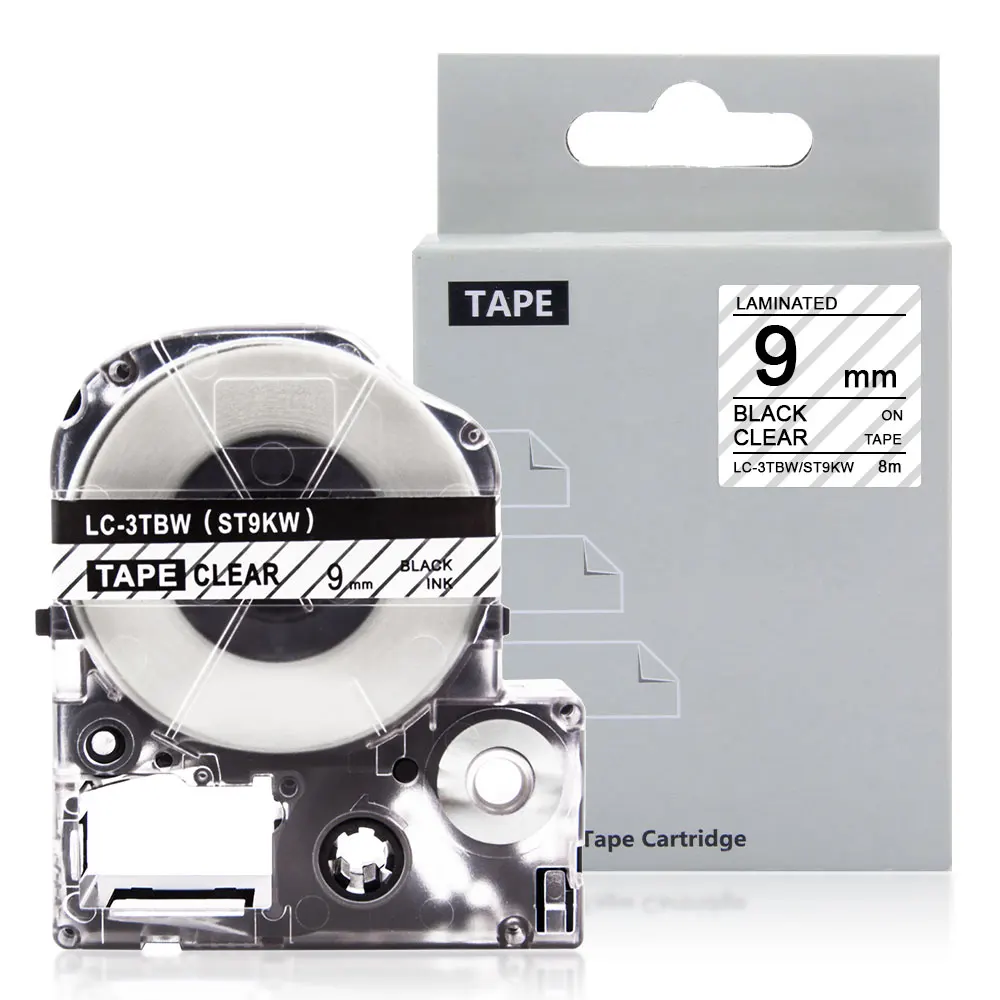 UniPlus 9 мм этикеточная лента ST9KW LC-3TBN для Epson принтер этикеток LW-300 LW-700 Kingjim машины