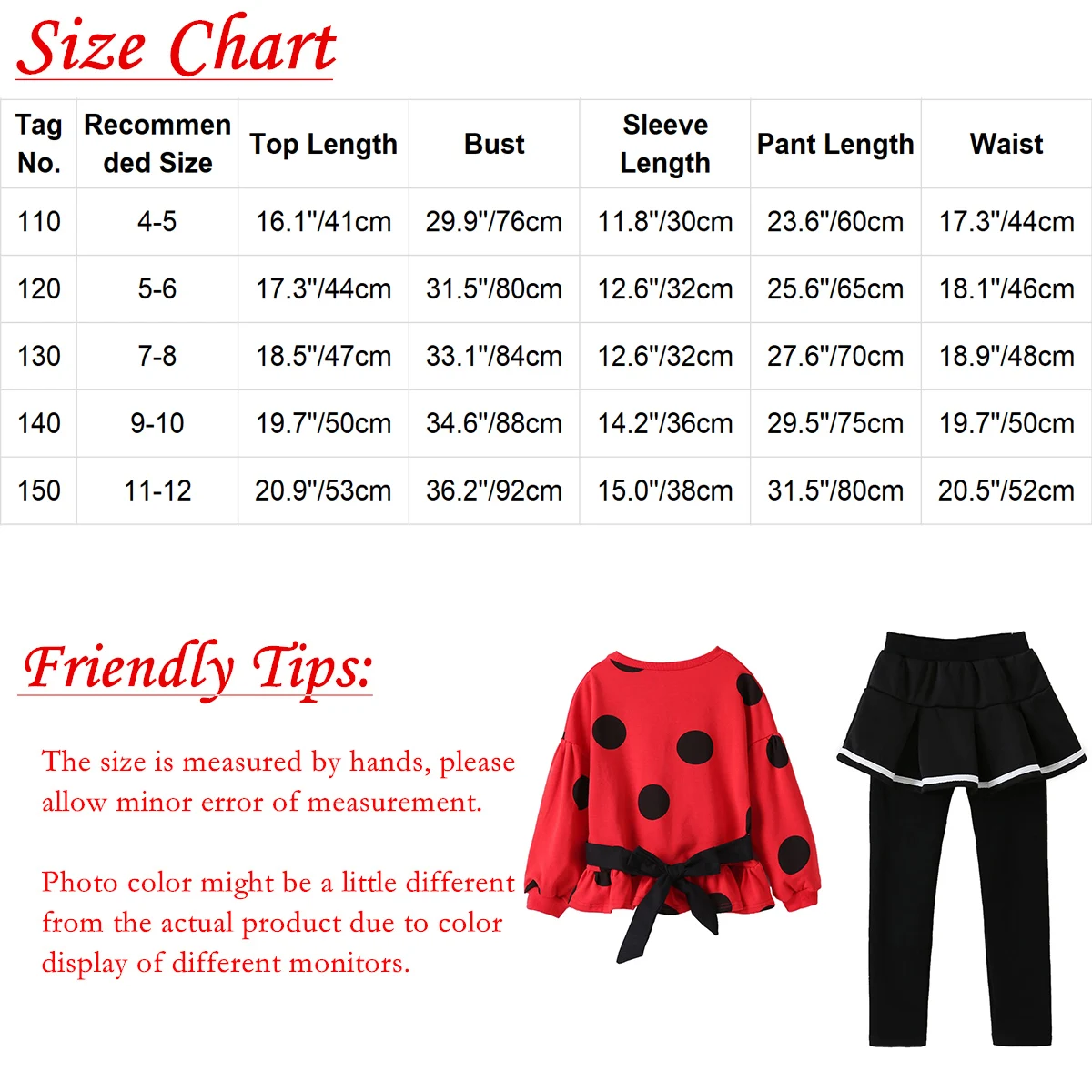 

Spring Autumn Girls Clothing Sets Kids Fashion Casual Tracksuit Cute Dot Sweatshirt + Skirt-pants 2Pcs Teenage Girls Clothes Set