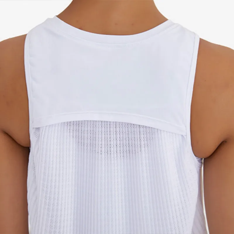 

PLEATS High-Neck Yoga Fitness Tank Tops Vest Women Loose Fit Quick Dry Workout Athletic Crop Top Sleeveless Shirts