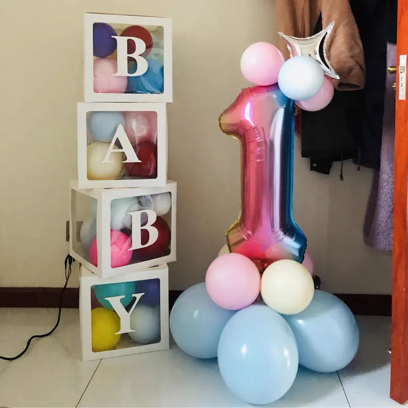 Свадебные клипсы для воздушных шаров Anniversaire 26 букв прозрачные воздушные шары