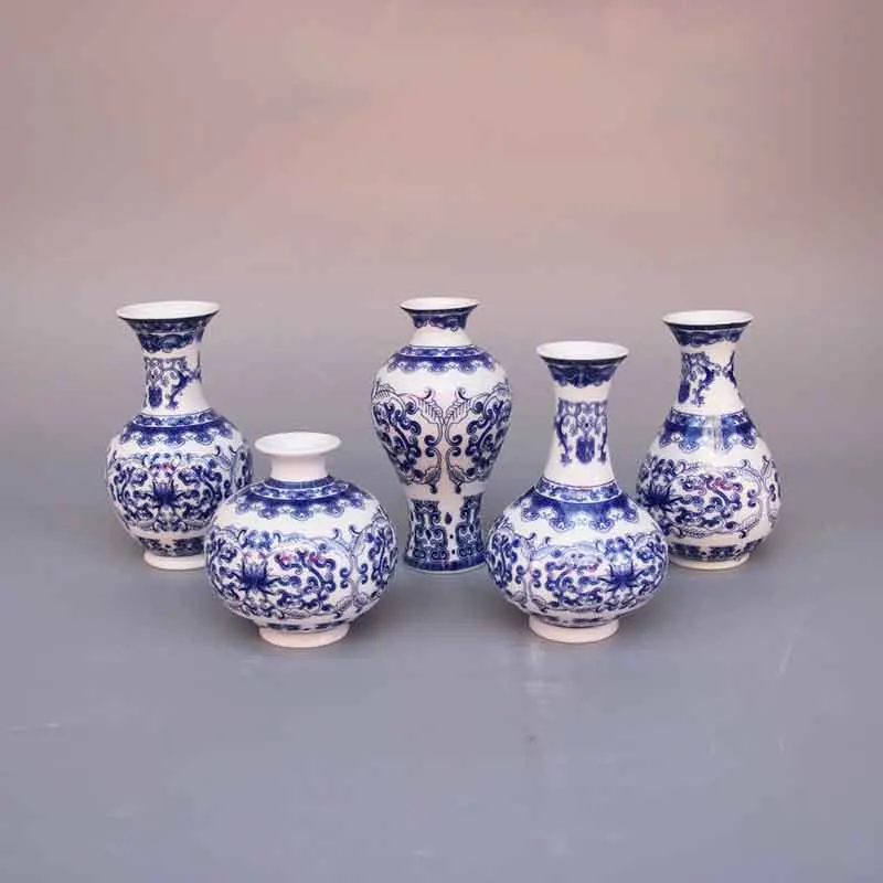 Новинка 2020 изысканная фарфоровая Высококачественная ваза маленькая сине белая с
