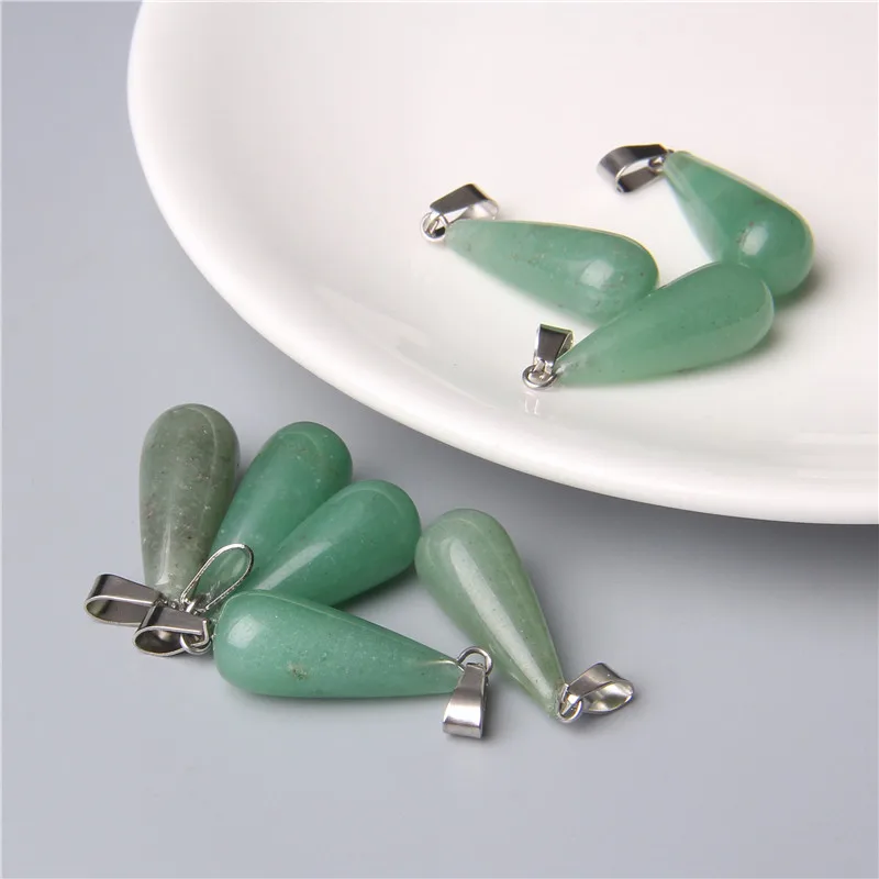 

5pcs Natural Stone Big Water Drop Shape Pendants Agates Blue Sandstone Tiger Eye Female Pendant Unique Style Charm Necklace DIY
