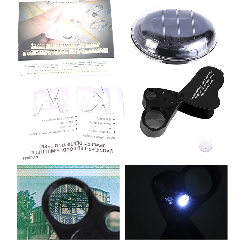 

30x & 60x Magnifier Glass Antique Craft Folding Magnification Magnifying