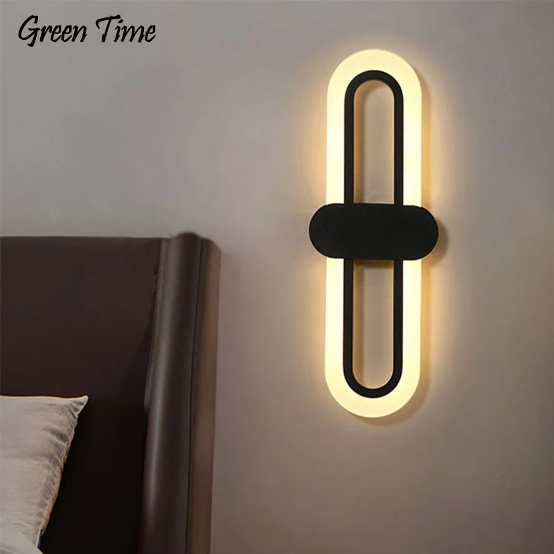 

Black&White&Gold Modern Led Sconce Wall Lamp Bedside Light For Living room Bedroom Study room Home Wall Light Acrylic 110V 220V