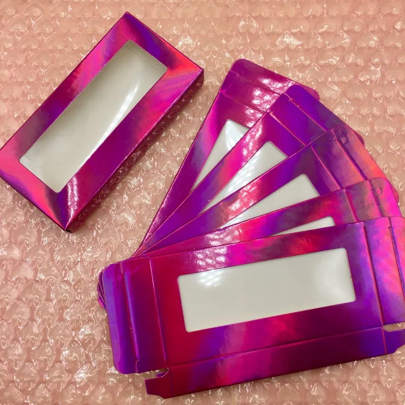 Holographic 01 Быстрая рождественские Ресницы упаковка 50 шт./лот 100 шт./лот для 27 мм 25 мм норковые ресницы коробка - Цвет: Holographic 01