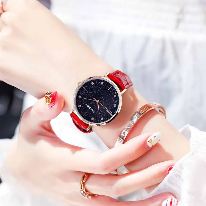 NAKZEN Quartz Watch Women Fashion Wristwatch Leather Ladies Watches Top Luxury Clock Montre Femme Gifts for Womens Reloj Mujer enlarge