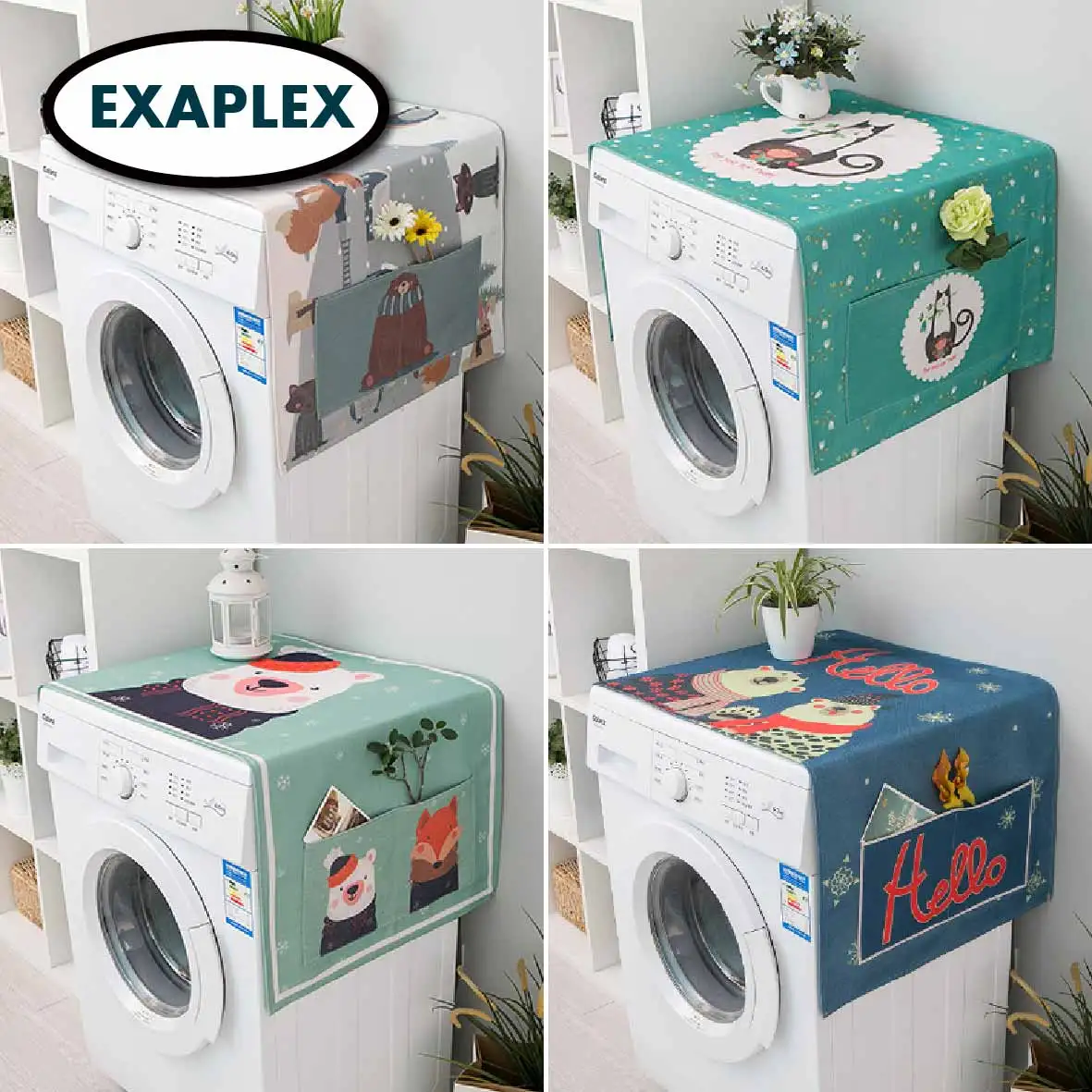 Пылезащитный чехол из хлопка и льна зеркальный в китайском стиле с изображением