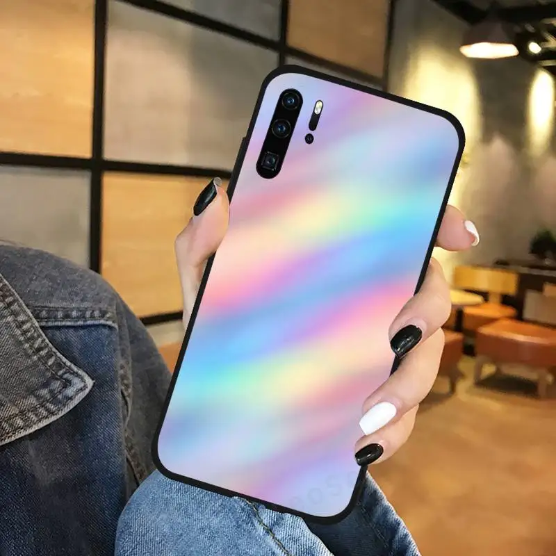 

Glossy Rainbow Phone Case For Huawei Mate 9 10 20 Pro lite 20x nova 3e P10 plus P20 Pro Honor10 lite