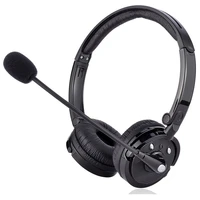 bluetooth noise cancelling headphone with boom mic on ear phone headset for truck driver office call center ps3 gaming earphone