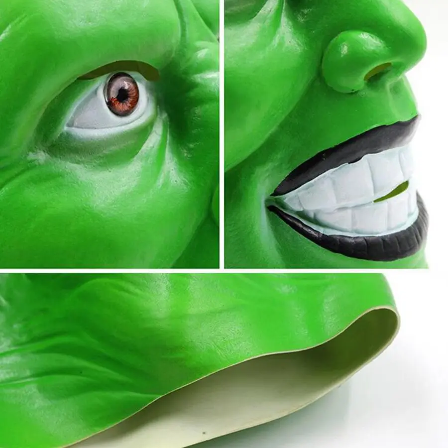 

Halloween The Mask Jim Carrey Cosplay Green Mask Costume Adult Fancy Dress Face Halloween Masquerade Party Cosplay Movies Mask