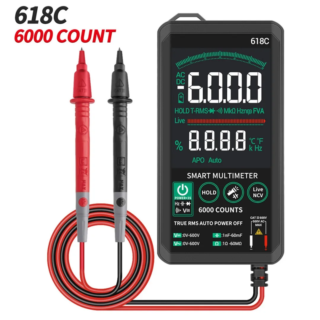 

High Precision Automatic Range Multimeter Small Smart Touch Digital Multimeter DC/AC Analog Tester Meter Electrical Instrument