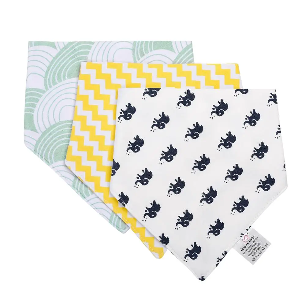 Детские слюнявчики-банданы Слюнявчики из 100% органического хлопка для мальчиков