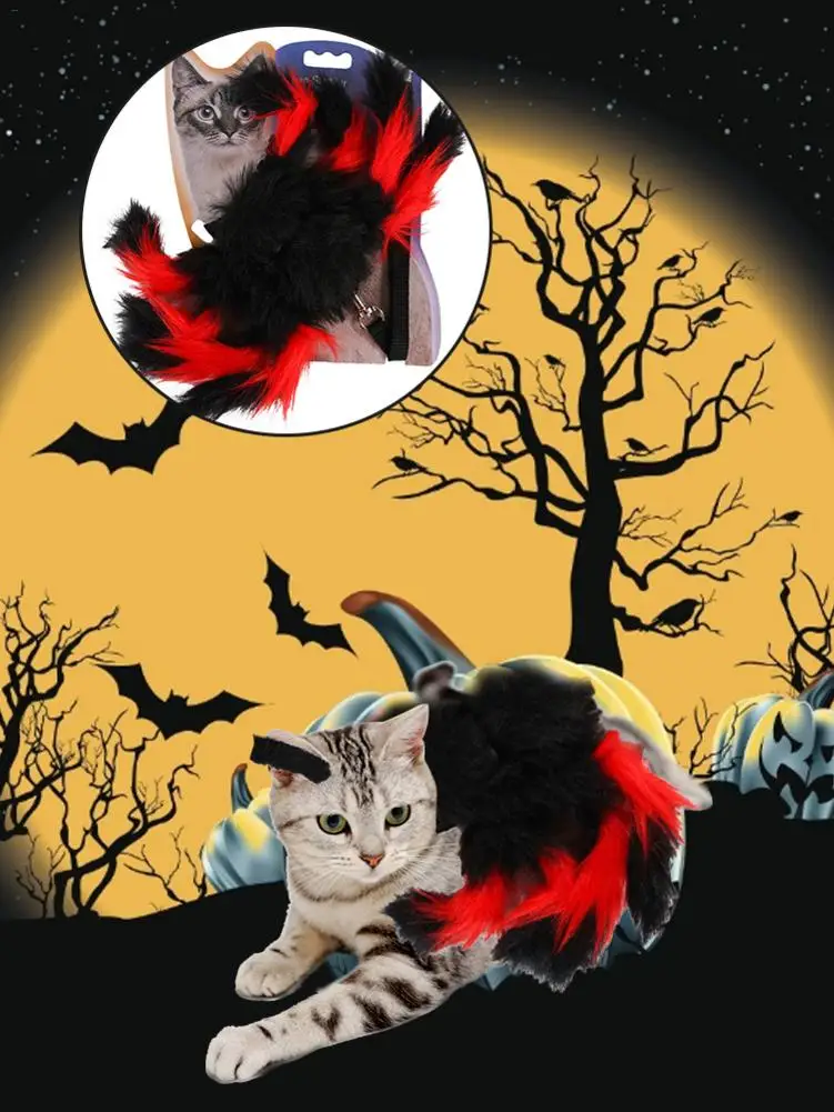 Pet нейлоновая шлейка для кошек нагрудный ремень Паук кошка Хэллоуин Декоративный Косплей Костюм нагрудный ремень с поводком-пауком товары для кошек 20E