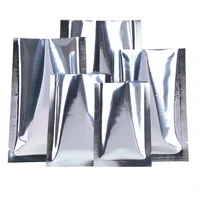 100pcslot open top silver mylar foil bag heat vacuum seal tear notch disposable food snack coffee bean tea packaging pouches