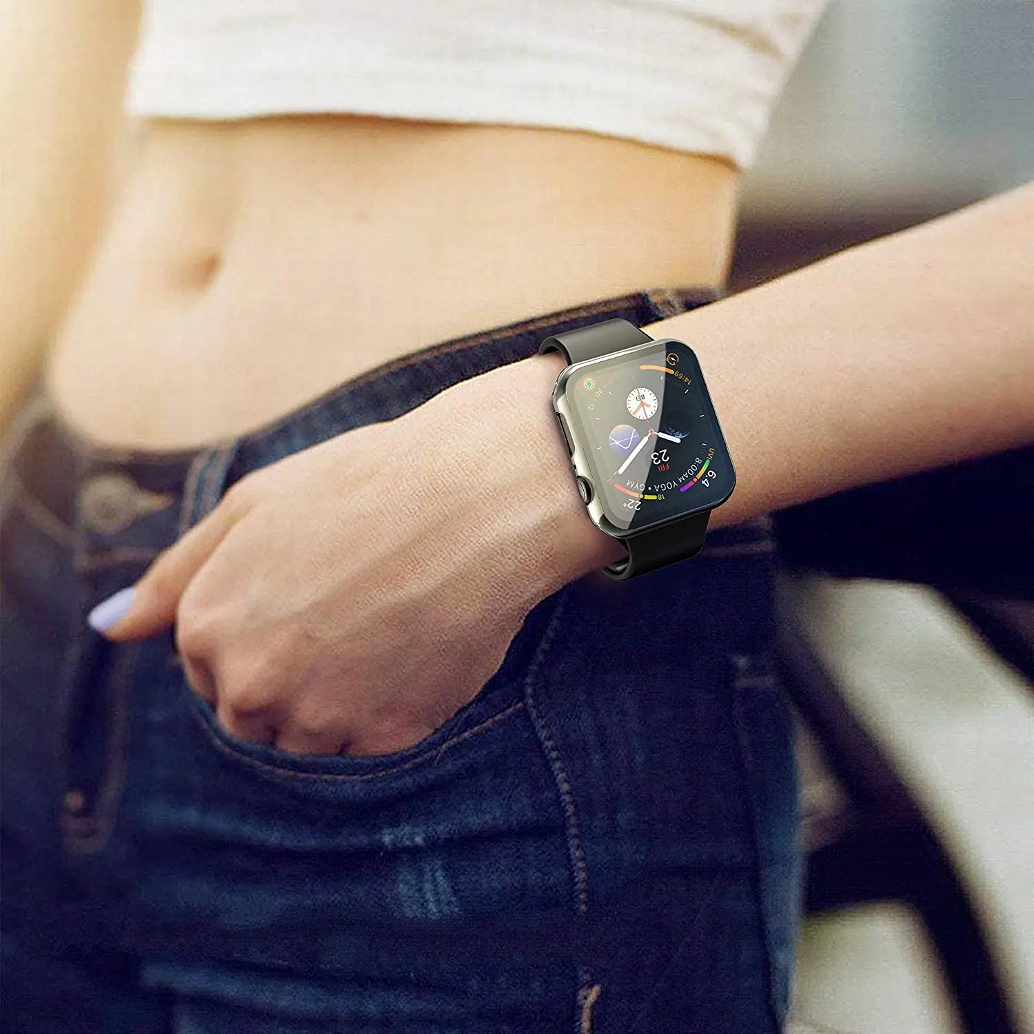 

Screen Protectofor Apple Watch Case Cover 44mm 40mm 38mm 42mm Tempered glass iwatch Series SE 3 4 5 6 Apple watch Accessories