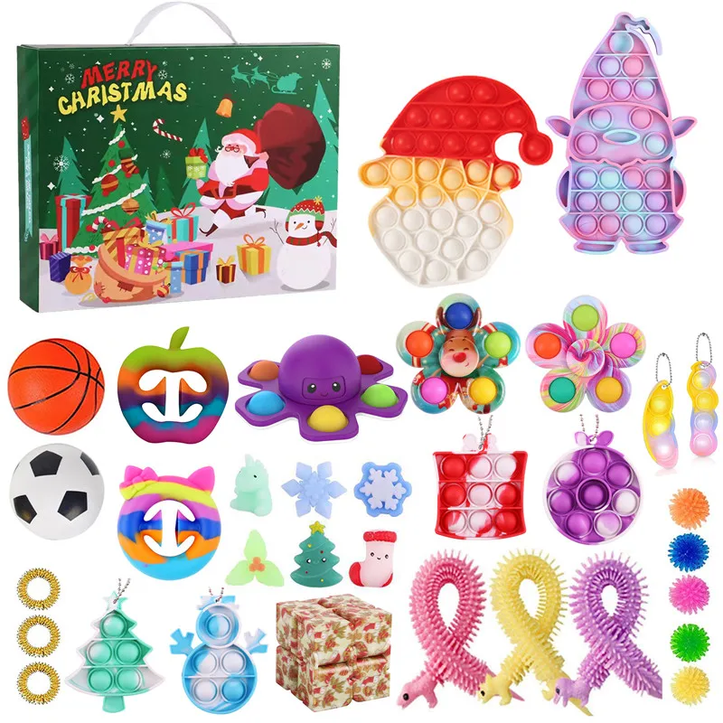 

24 Days Advent Calendars Fidget Toy Set Christmas Countdown Calendar Sensory Stress Relief Toys Pack Gifts Box Xmas Party Favor