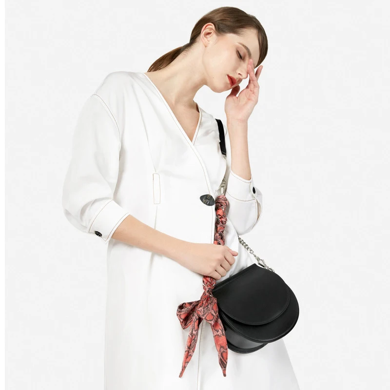 

CASMOR Luxury Handbags Women Bags Designer 2019 Fashion Scarves Saddle Ladies High Quality Leather Shoulder Bags Crossbody Bag