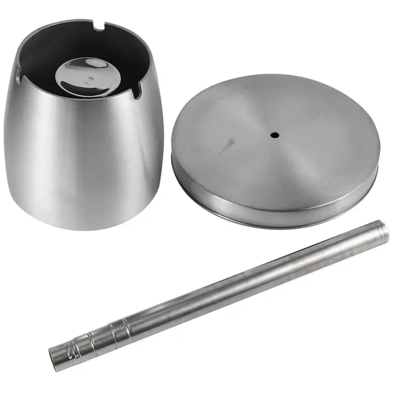 

Stainless Steel Telescopic Ashtray Floor Standing Ash Tray Ashtray Portable Metal Large Windproof Ashtray Smoking Accessories