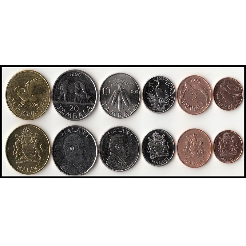 Набор из 6 монет Малави 100% реальная монета для коллекции UNC | Дом и сад