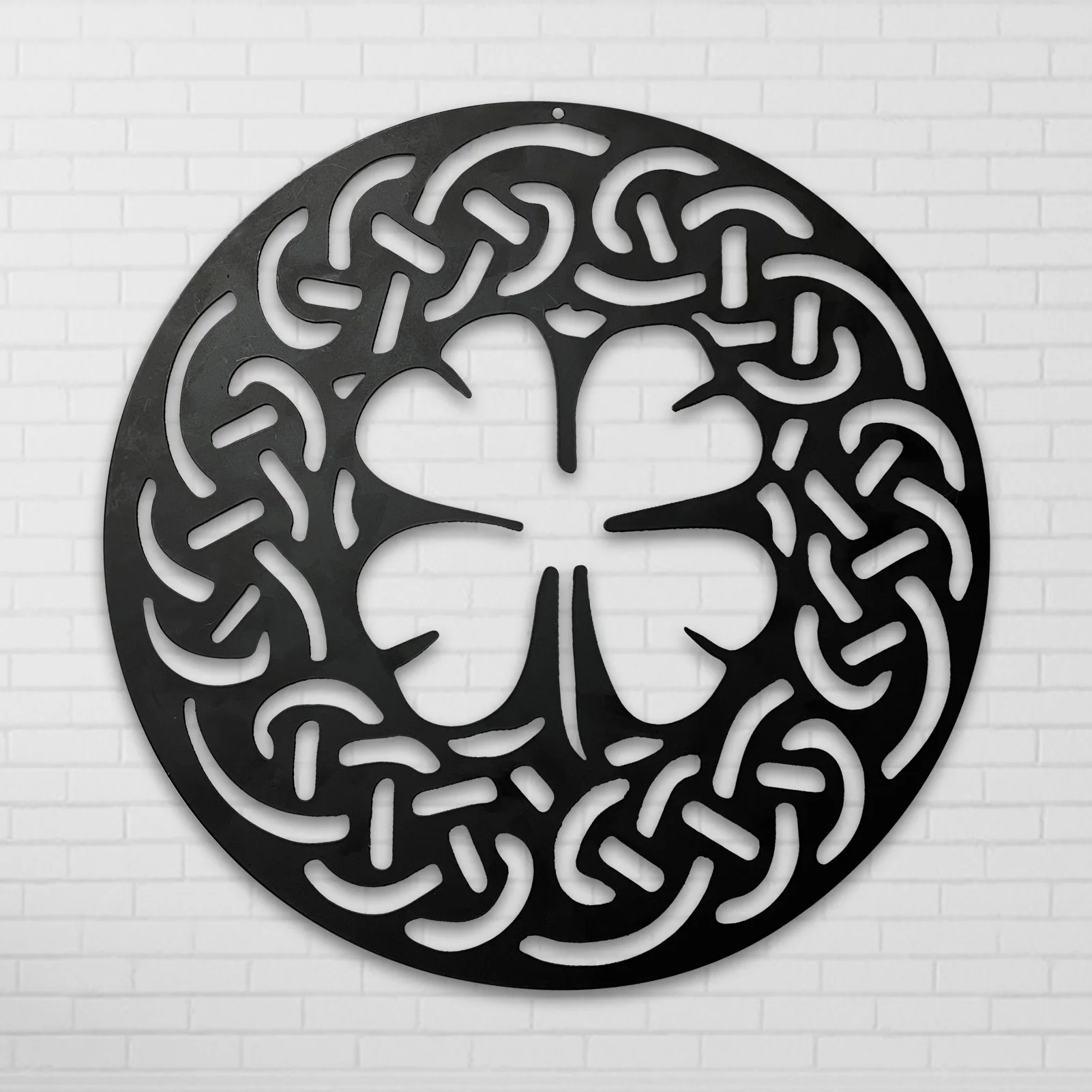 Adornos de Arte de la pared Decoraci&oacute;n de meditaci&oacute;n, nudo celta, colgante de pared del dormitorio de Metal, decoraci&oacute;n de rejilla de cristal definitiva-2