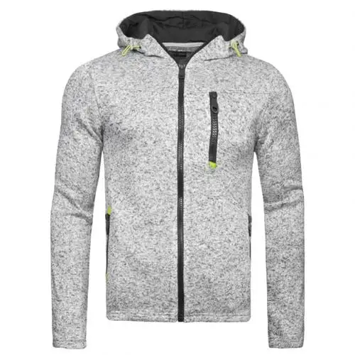 Light Gray S-3XL, Спортивная Осенняя зимняя теплая утолщенная куртка, Мужская толстовка на молнии, худи, пальто для мужчин, пальто из полиэстера, модная одежда - Цвет: Light Gray