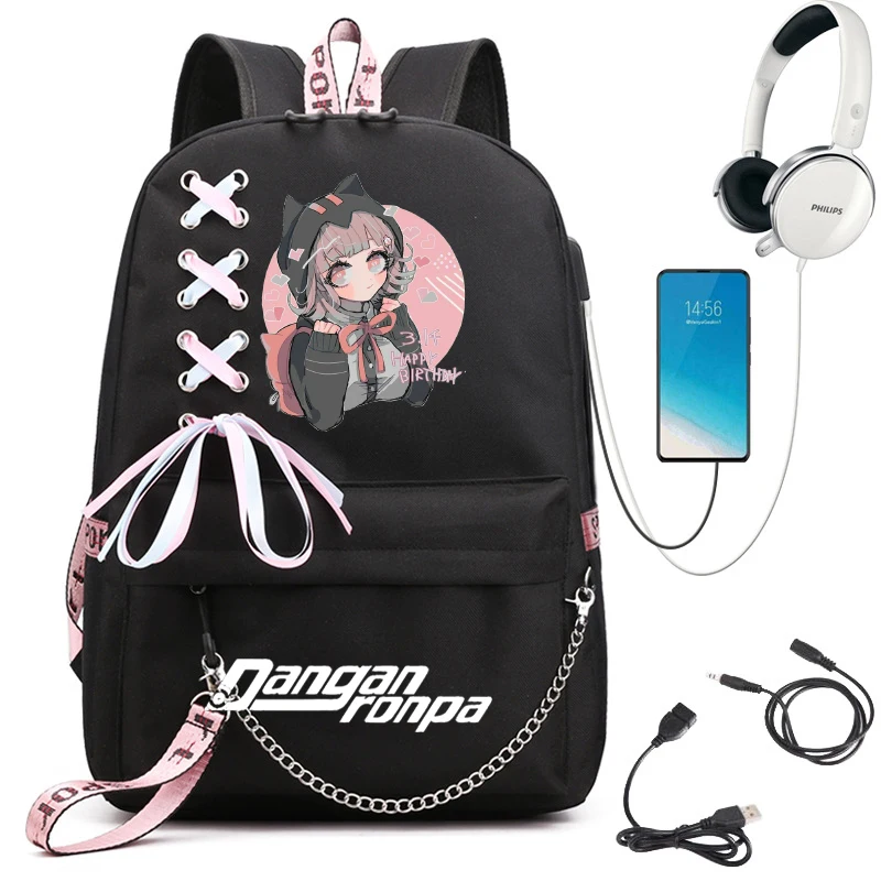 Рюкзак Danganronpa Nanami ChiaKi для женщин и мужчин школьный ранец с принтом Повседневная