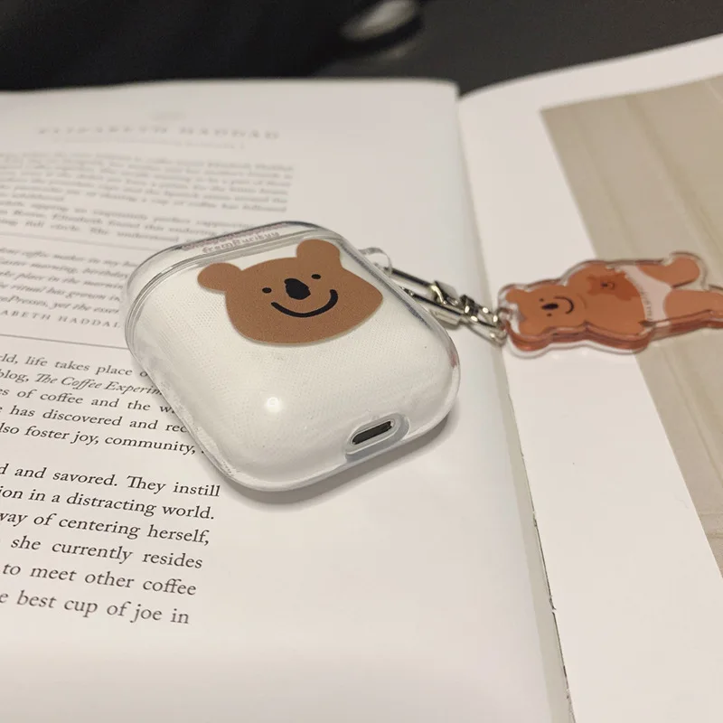 

For Airpods Case Soft Silicone TPU Thin Clear Cute Cartoon Brown Koala Bear Earphone Case for Apple Airpod 2 1 Case Cover Funda