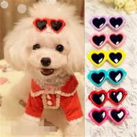 1pc pet lovely heart sunglasses hairpins pet dog bows hair clips for puppy dogs cat teddy pet hair decoration pet dog supplies