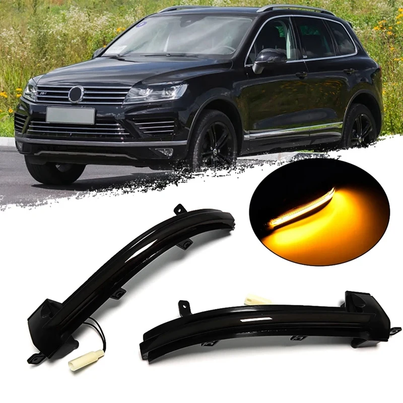 

Car Dynamic LED Turn Signal Light Rearview Mirror Light Indicator For- Touareg II MK2 7P 2010 - 2018