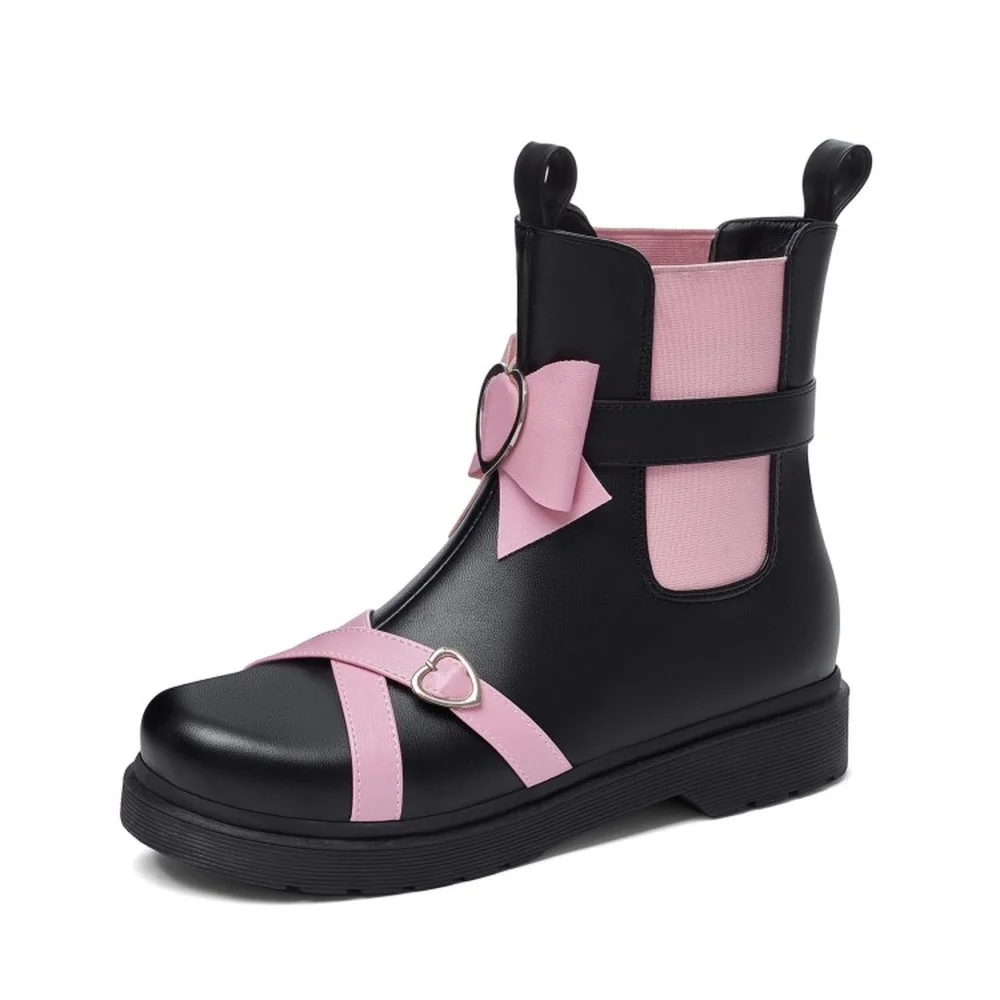 

Женские ботильоны с бантом, ремешком и пряжкой