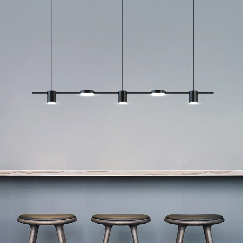 Черная люстра Подвесная лампа в скандинавском стиле для столовой гостиной