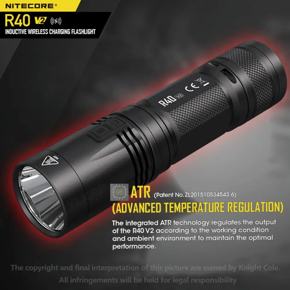 NITECORE R40 V2 1000 люмен Новый беспроводной зарядный поисковый светильник оснащенный
