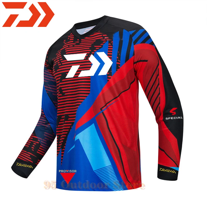 

Daiwa Men Fishing Shirts Autumn Summer Quick Drying Long Sleeve Breathable Fishing Clothing Outdoor Sports Cycling Hiking Wear