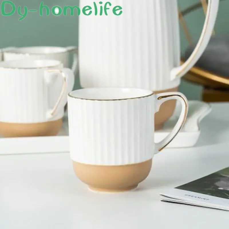 

Nordic Phnom Penh White and Green Ceramic Coffee Tea Set Family Restaurant Teahouse Supplies Pot Cup Tray Coffee Set Tea Set