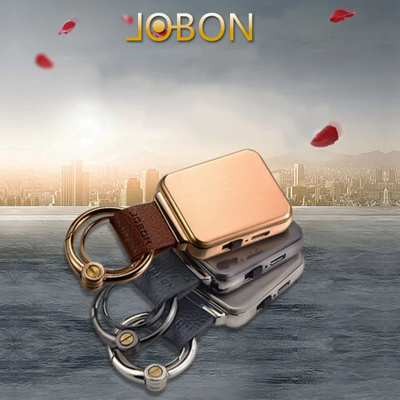 Подлинная Jobon квадратная с кнопкой блокировки креативная USB зарядка Зажигалка