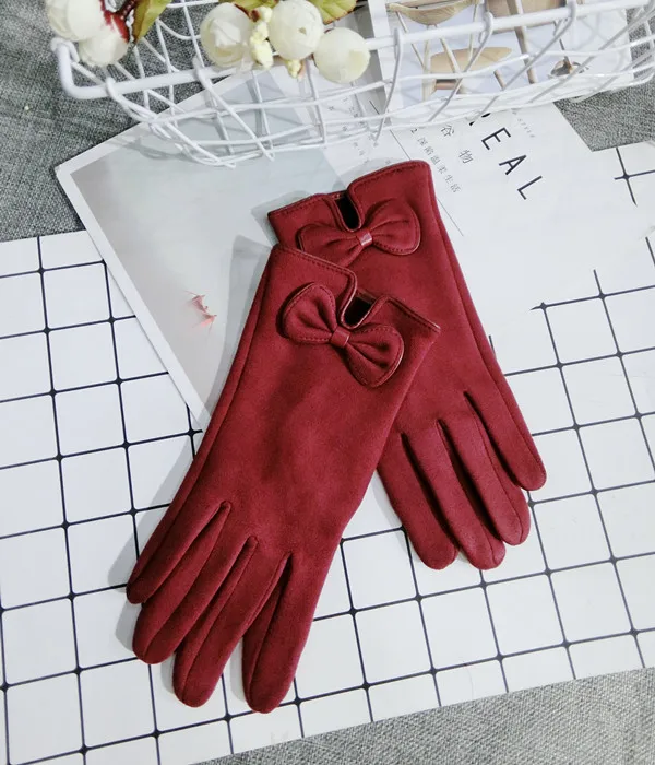 Touch Screen Finger Thick Gloves Lovely Warm Winter Women Gant Femme Hiver Gants De Femmes | Аксессуары для одежды