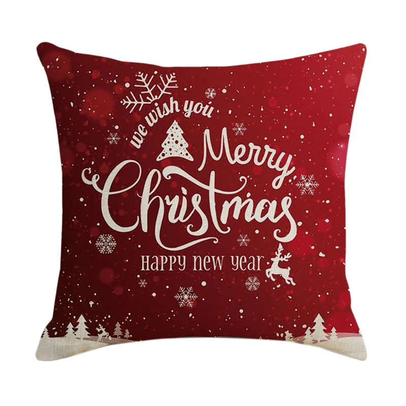 

Рождественская наволочка квадратная домашний декор льняные наволочки для подушек изысканные Чехлы для дивана автомобиля подарок 45x45 см