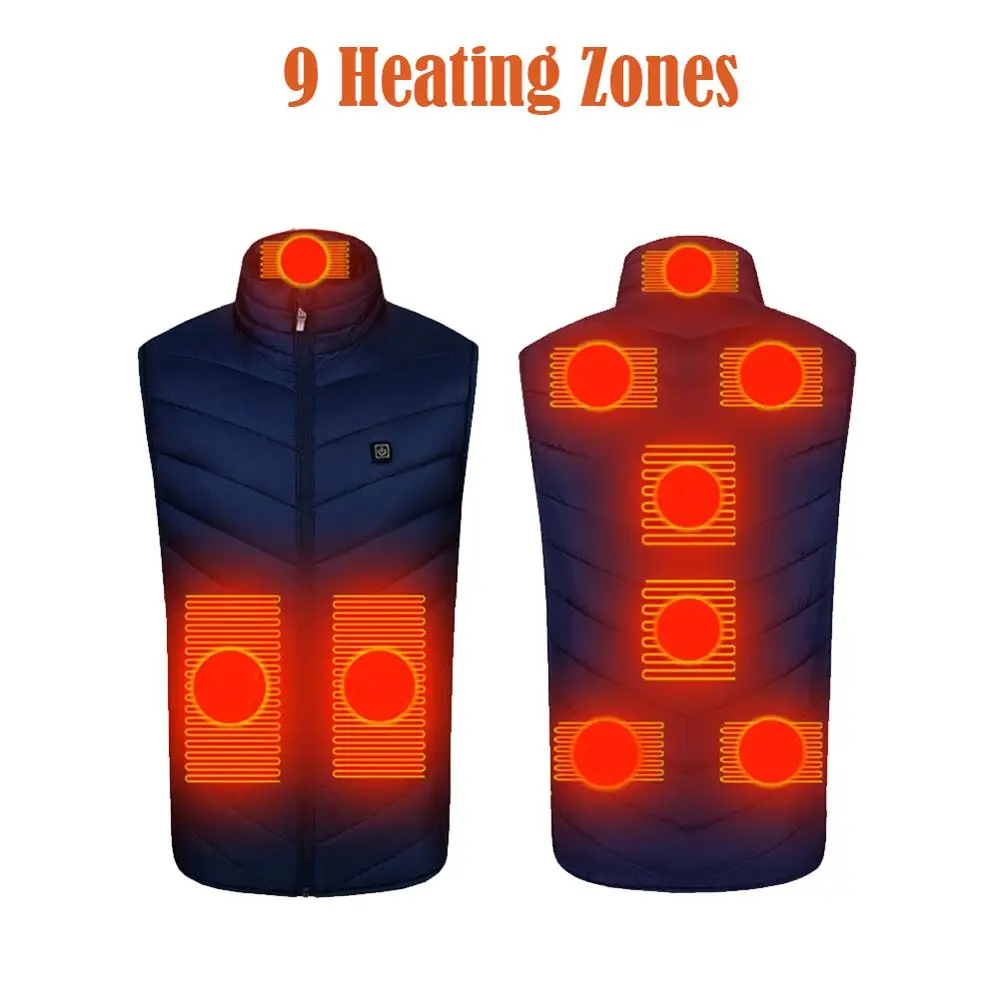 

2020 9 Heated Zones Heating Vest Washable Usb Charging Heating Warm Vest Control Temperature Outdoor heated jacket
