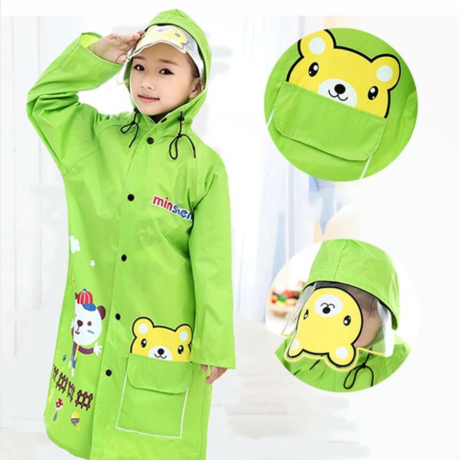 Детский длинный плащ с капюшоном для мальчиков и девочек пончо рюкзак желтый