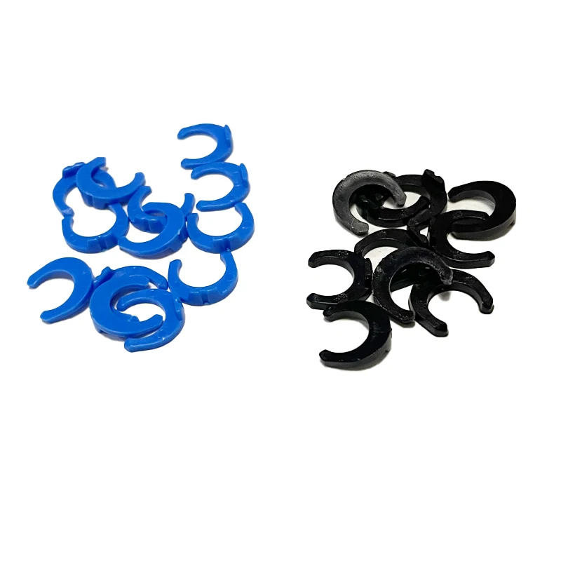 

100Pcs 1/4" OD Tube Pipe Fitting Blue Clip C-ring Hose locking Quick Connector Aquarium RO Water Filter Reverse Osmosis Syststem